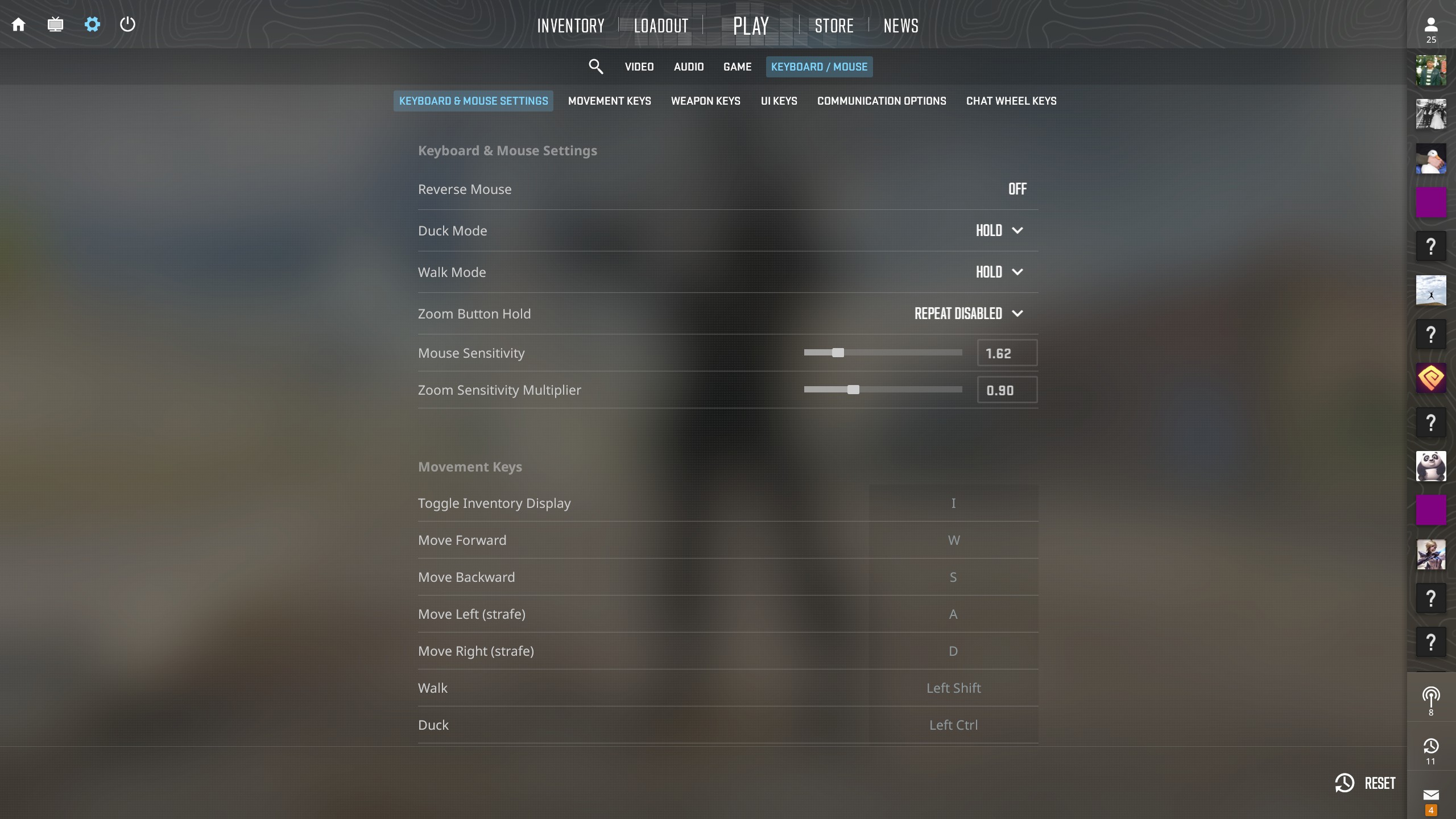 CS2 Keyboard and Mouse Settings