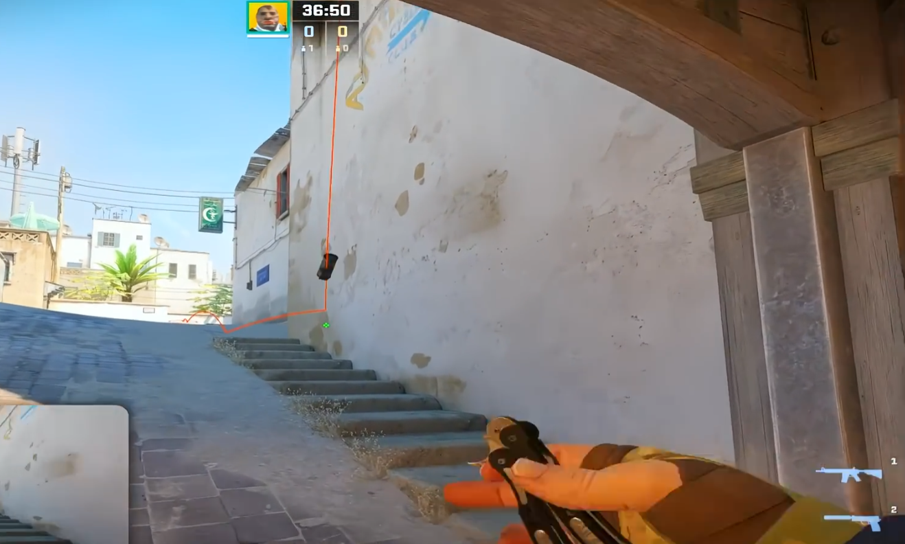 Step edge smoke lineup for Dust2 A short retake from mid