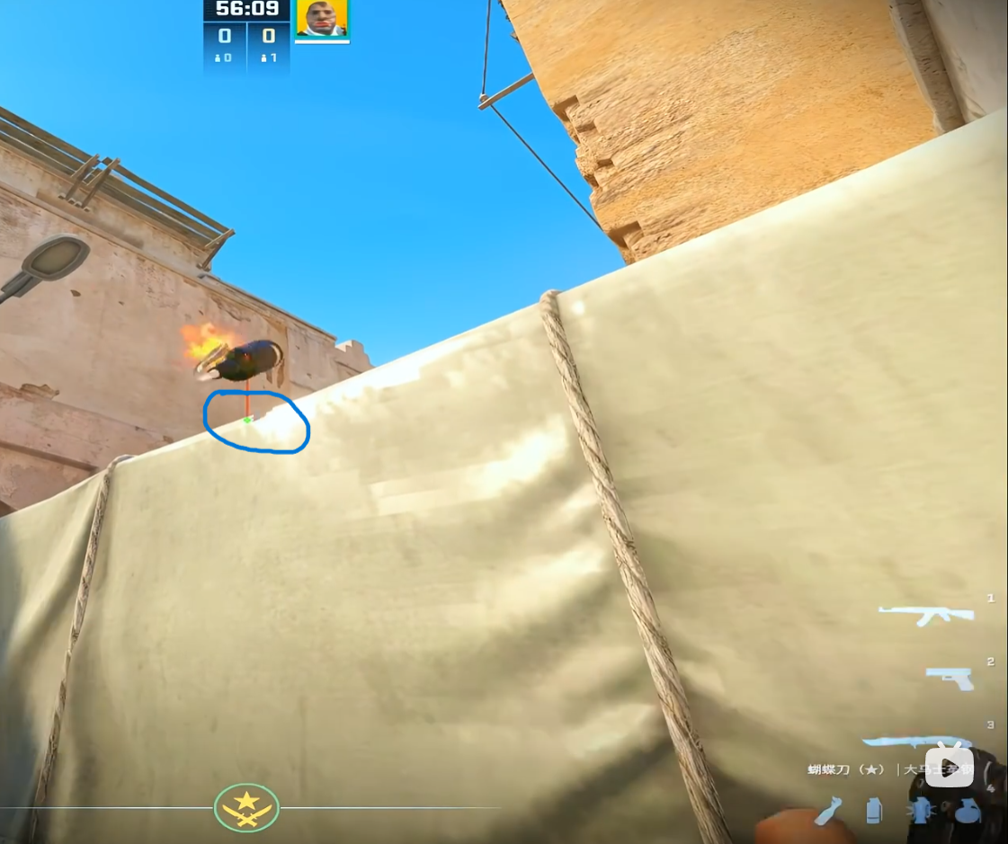 Mid door corner molotov for clearing CT behind door on Dust2