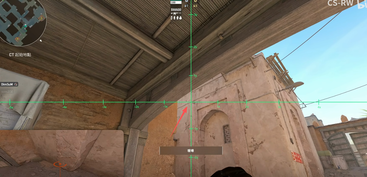 Aiming your grenade to cross the sand safely